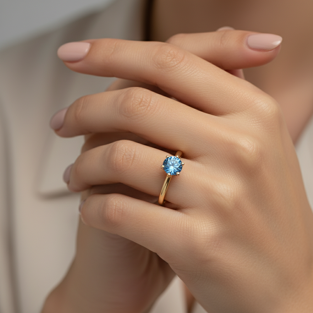 Moissanit Ring San Bélle Oceanic- silber