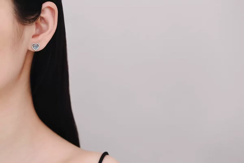 Moissanite Schmuck Set Sweet Heart - Silber (Herzkette)