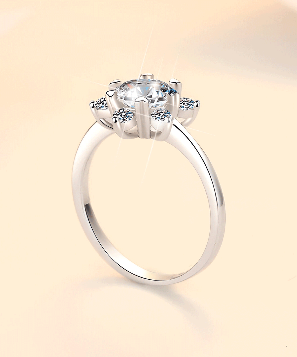 Moissanit Schneeflocken Ring