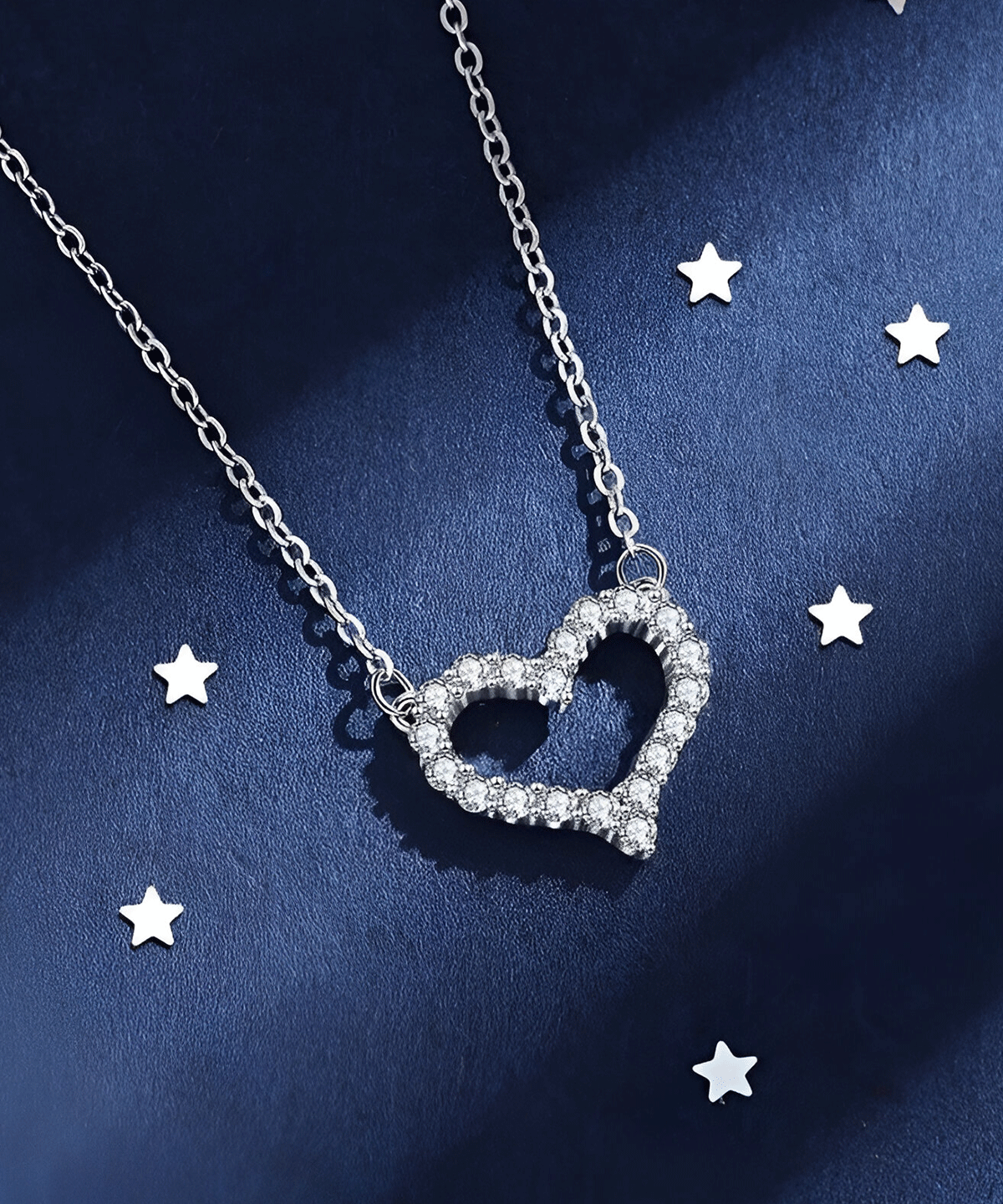 Herz Halskette Moissanit