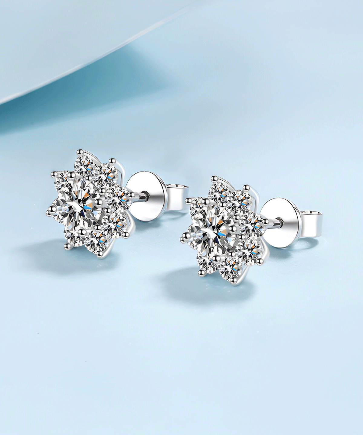 Moissanit Schneeflocken Ohrringe