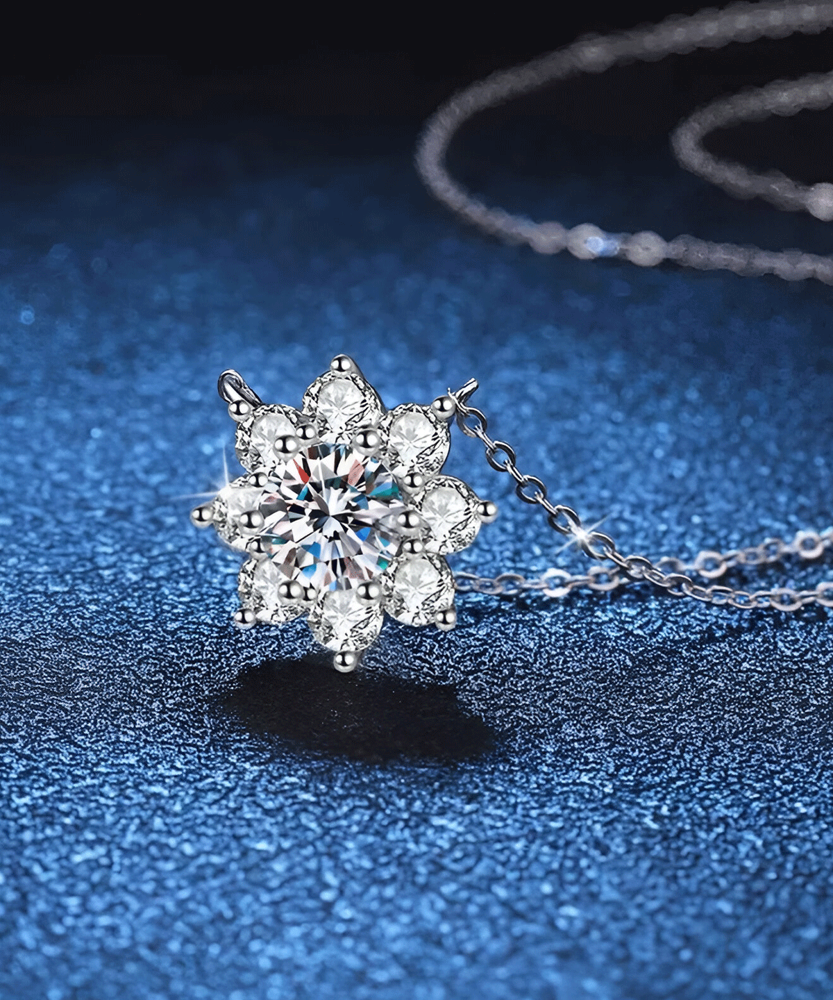 Schneeflocken Halskette Moissanit