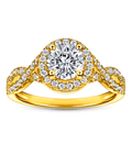 Moissanit Ring Charm - Gold