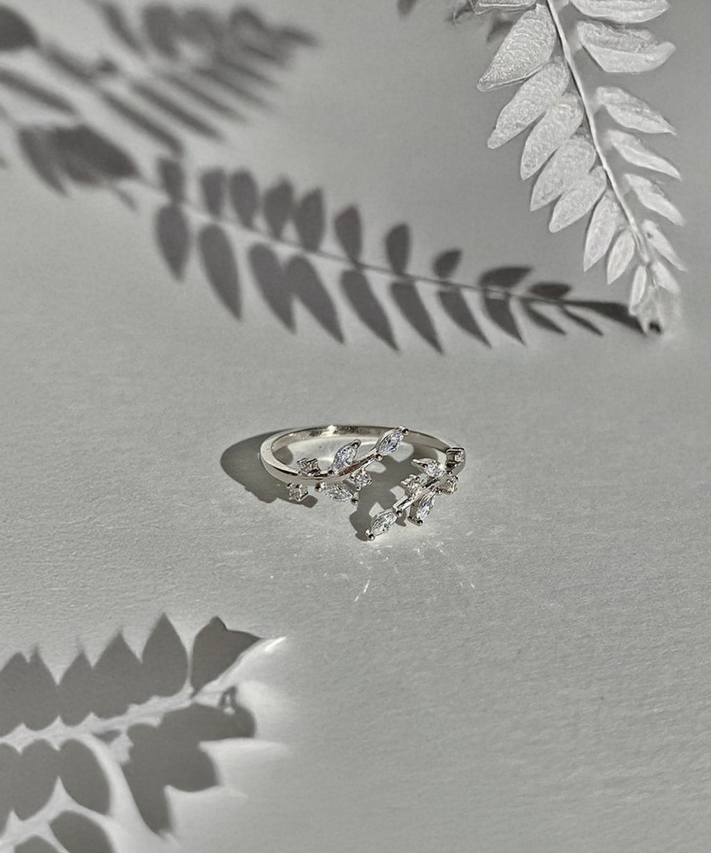 Moissanit Ring Flora - Gold