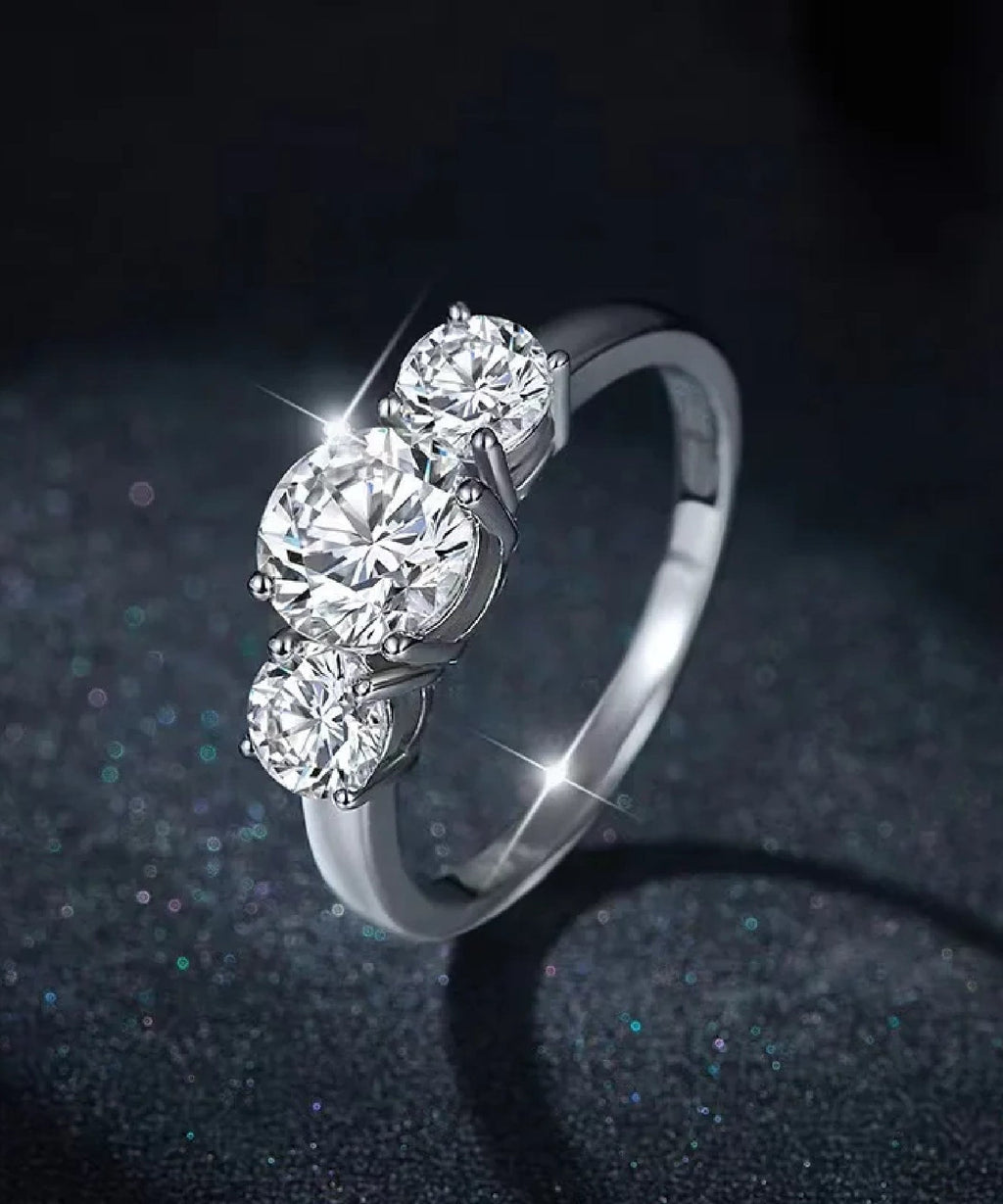 Moissanit Ring Aura - Silber