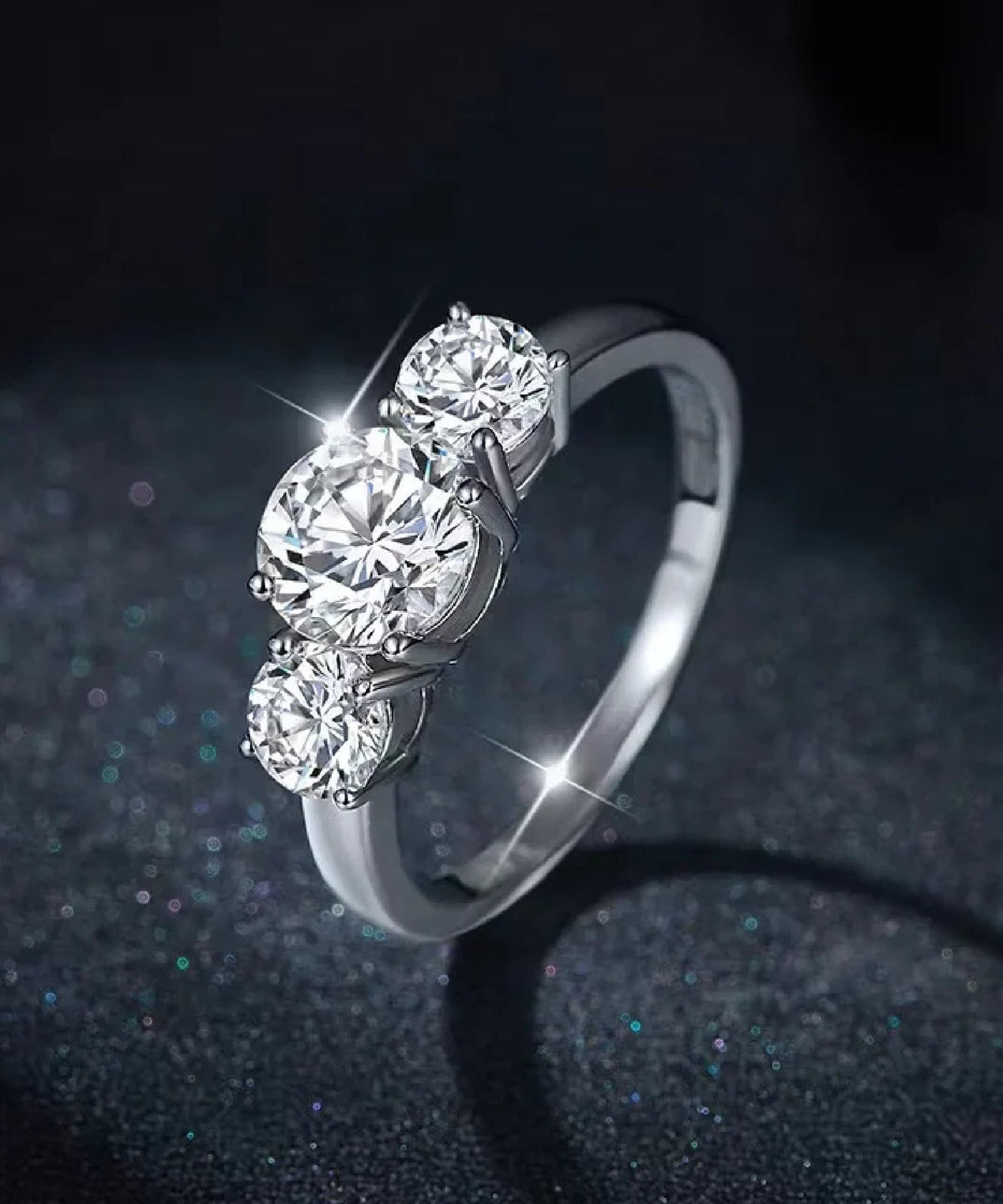 Moissanit Ring Aura - Silber