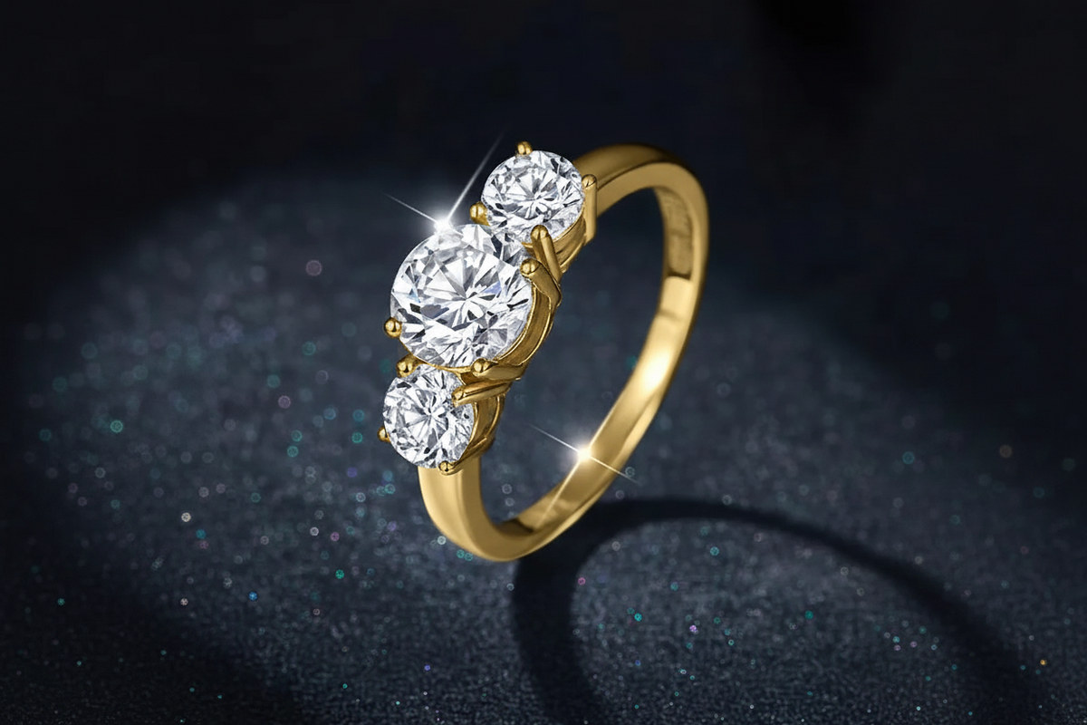 Moissanit Ring Aura - Gold