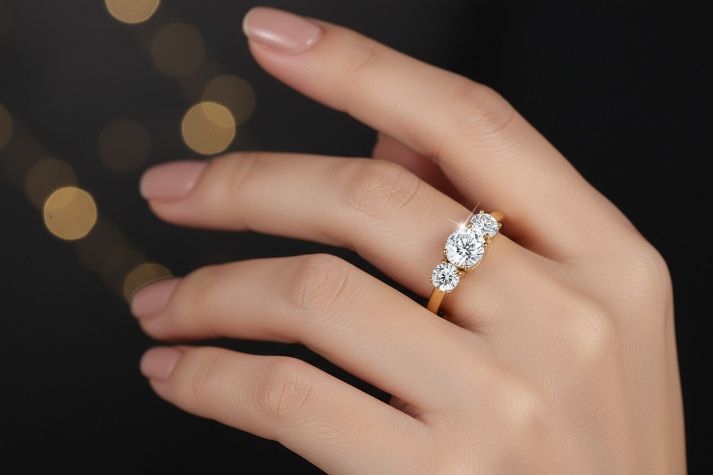 Moissanit Ring Aura - Gold