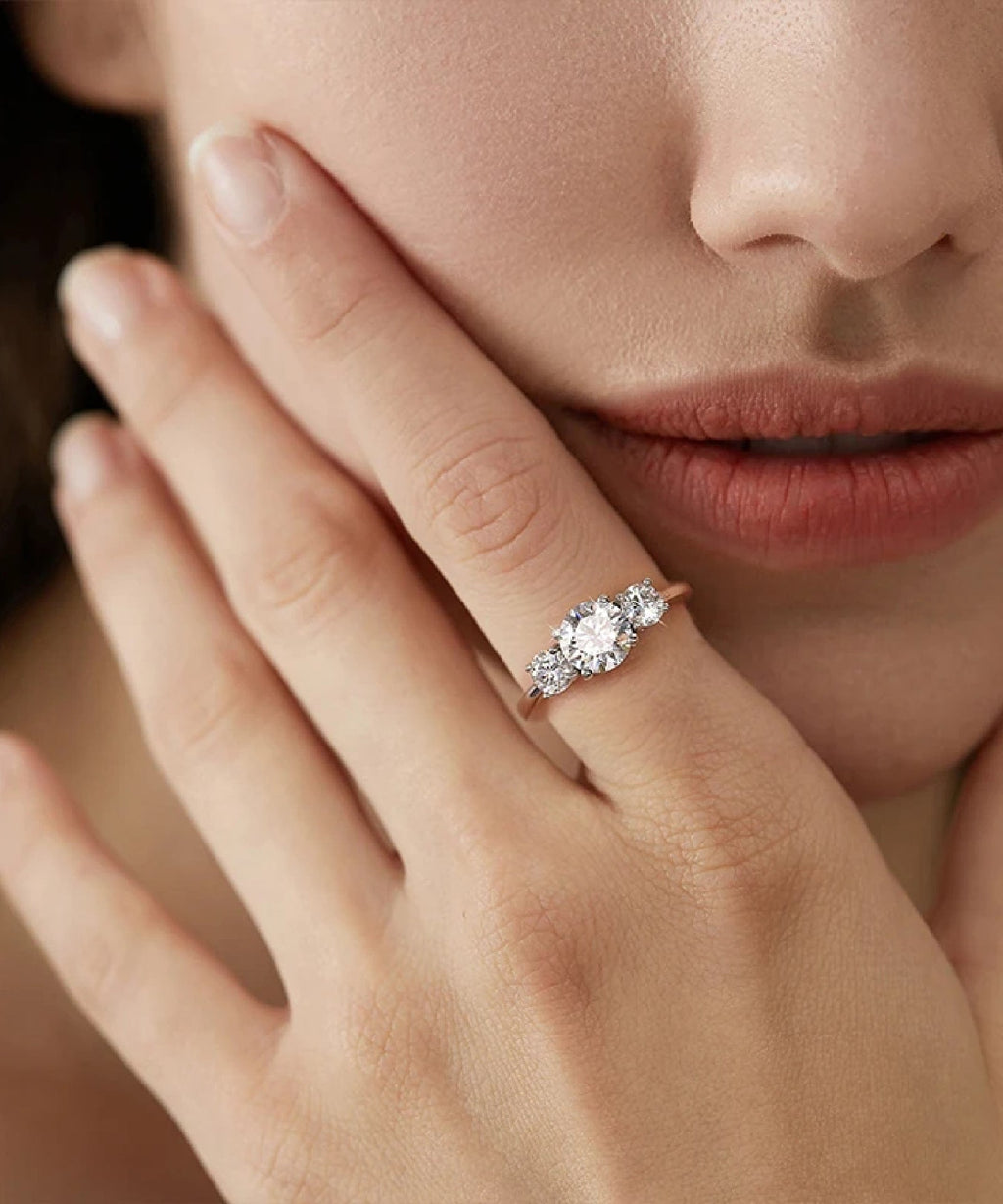 Moissanit Ring Aura - Silber