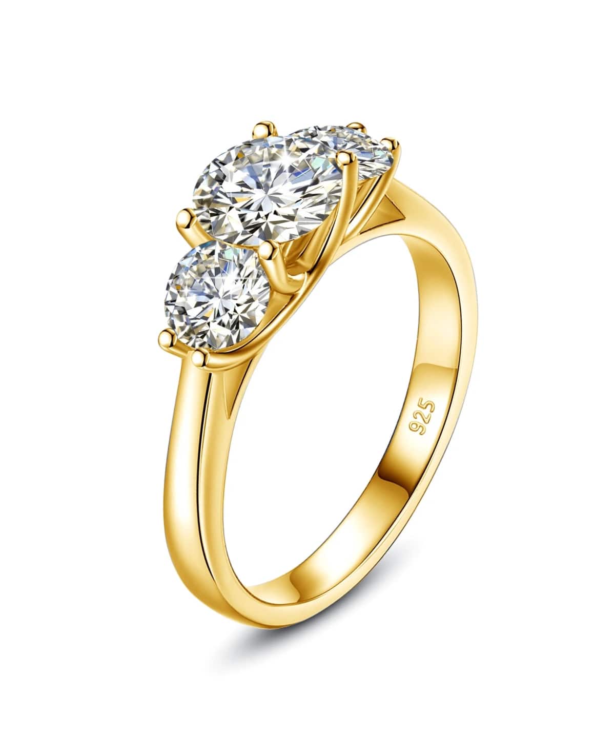 Moissanit Ring Tria - Gold