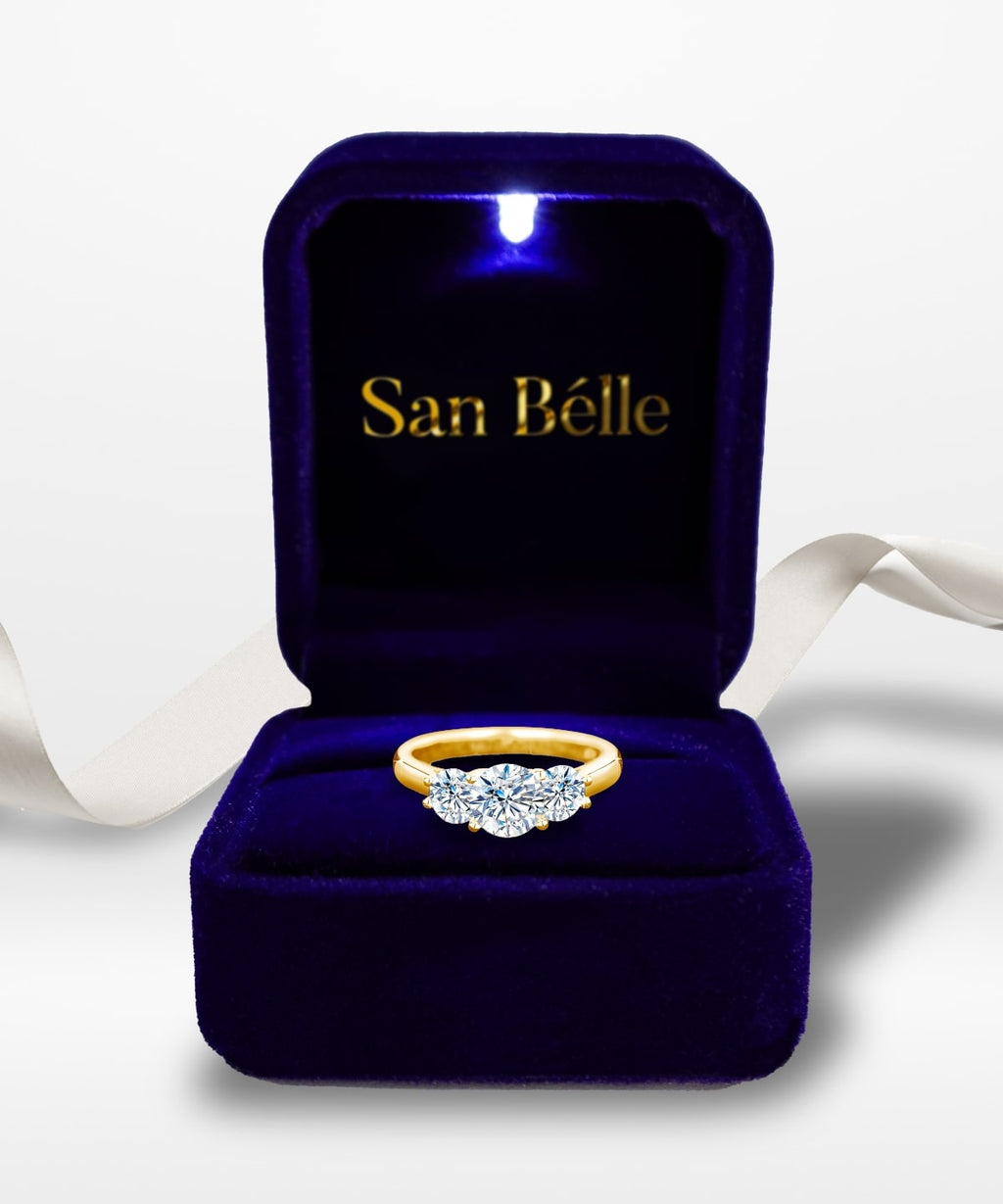 Moissanit Ring Tria - Gold