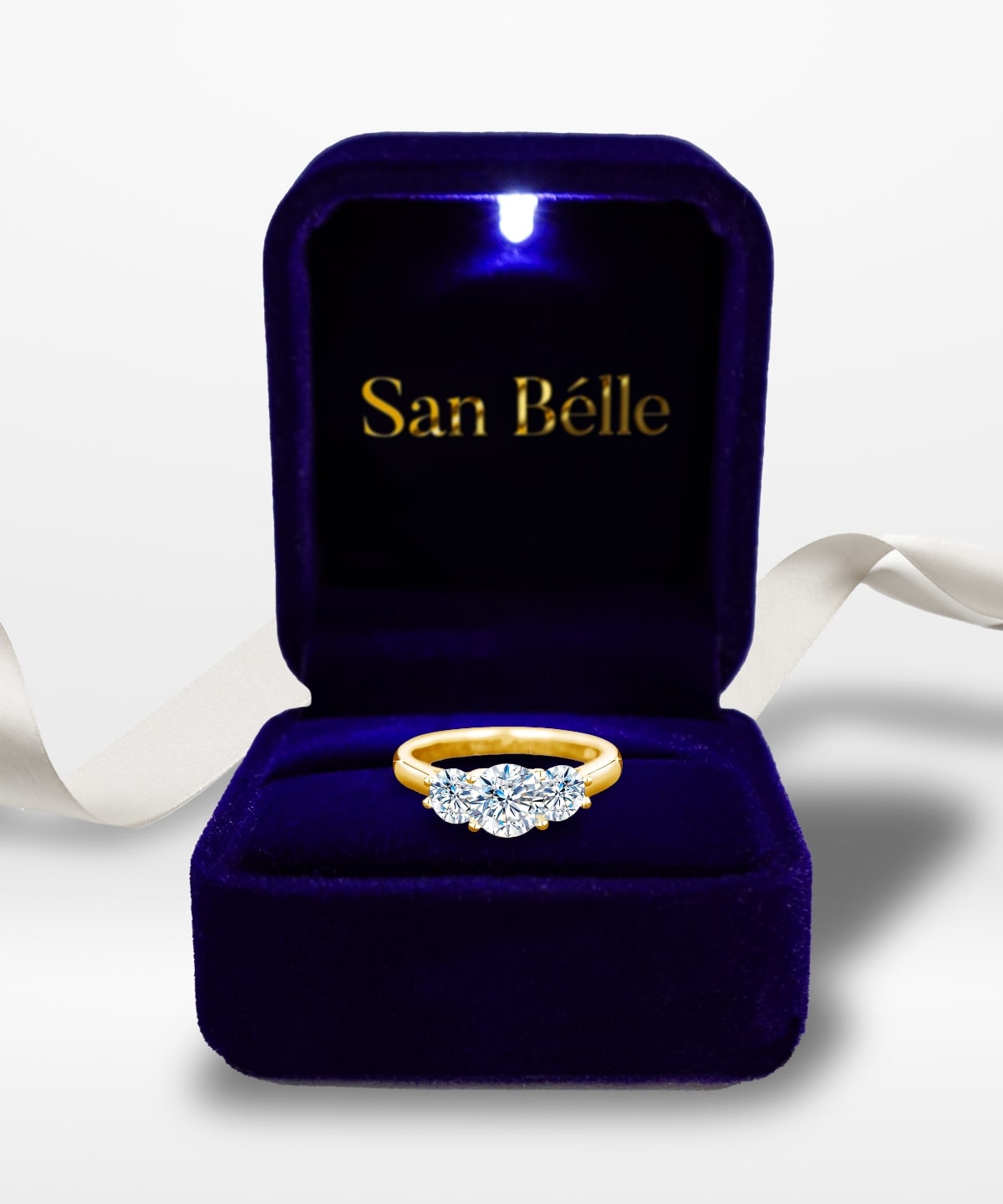 Moissanit Ring Tria - Gold