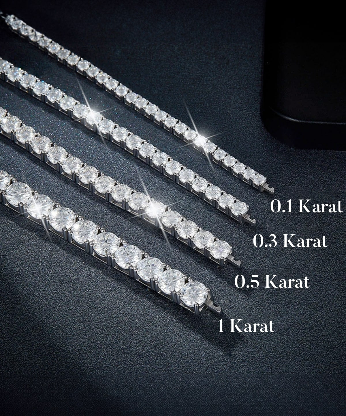 Moissanit Tennis Armband (Center Stone Tennis Bracelet princess cut)