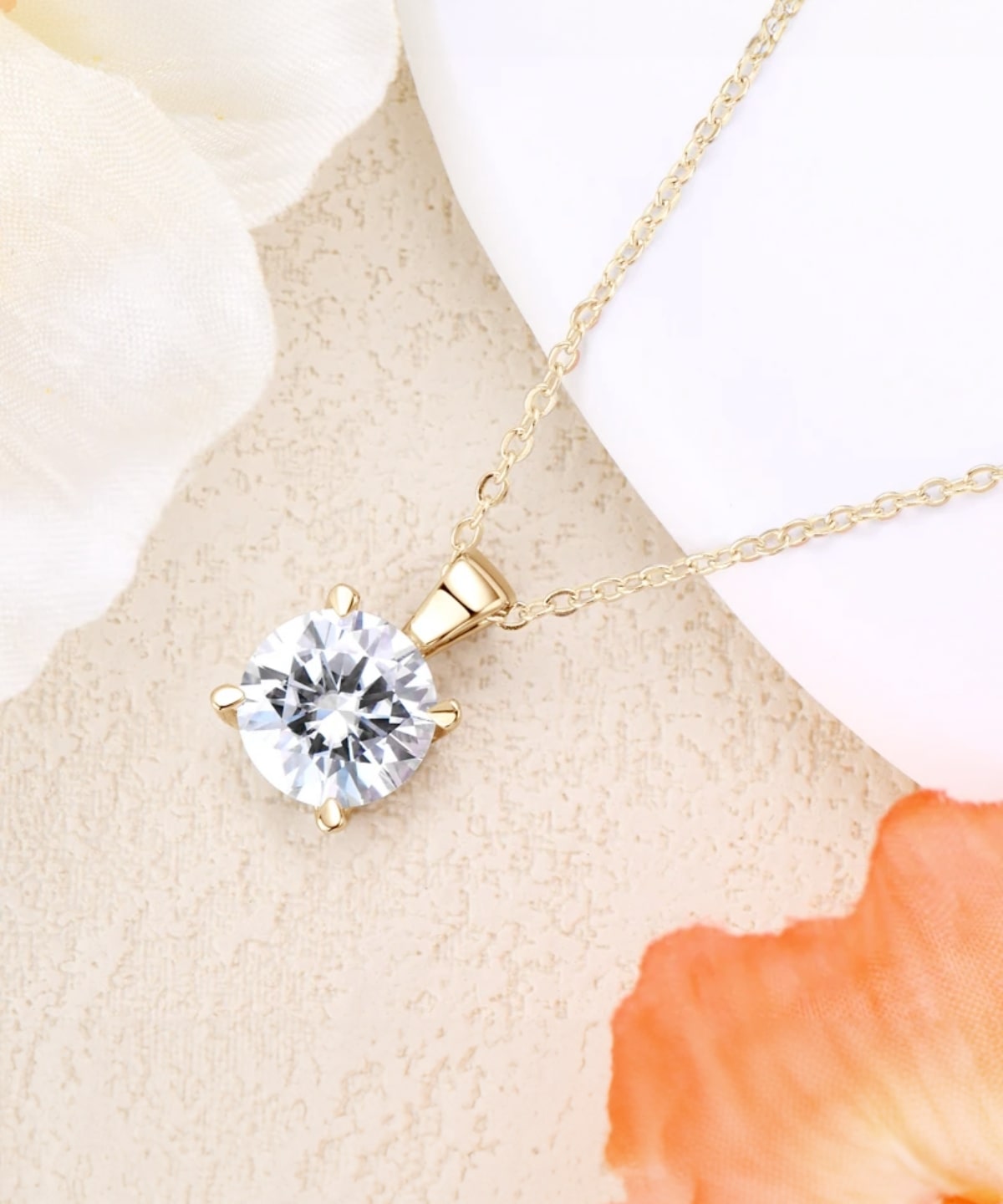 Moissanit Halskette - Gold