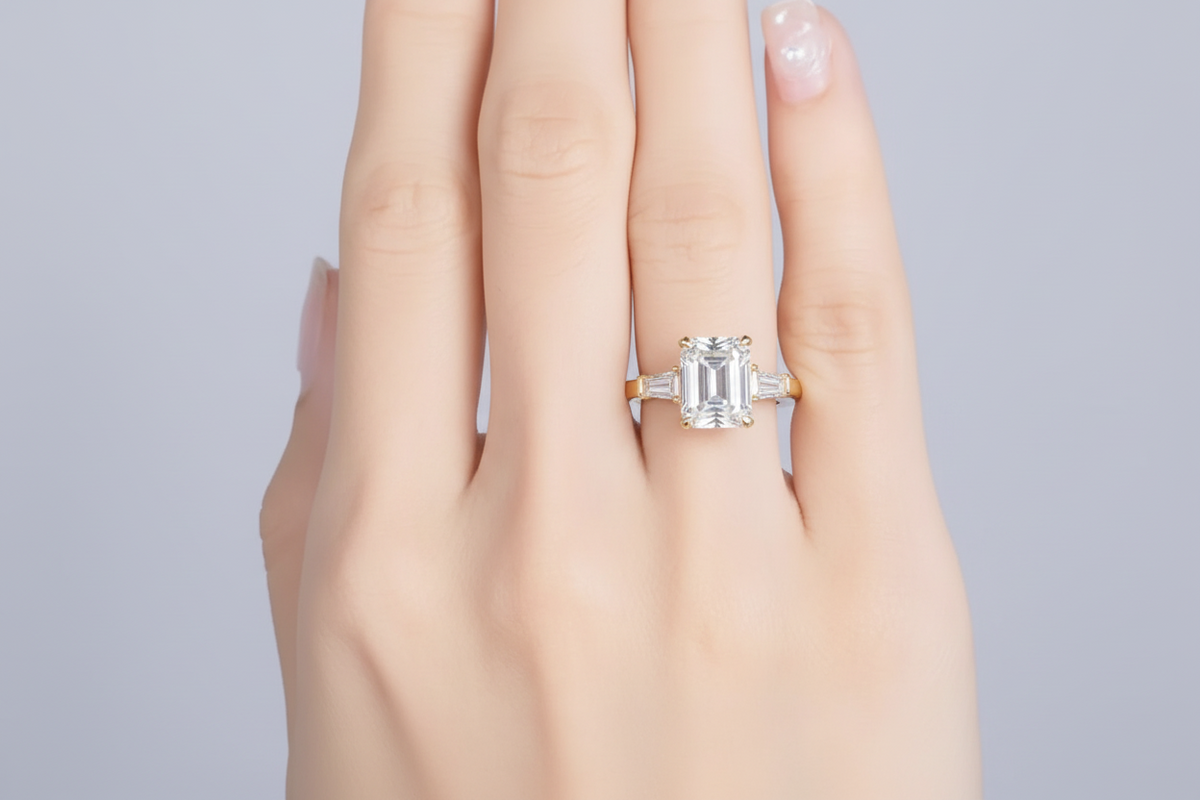 Moissanit Ring Fleur - Gold