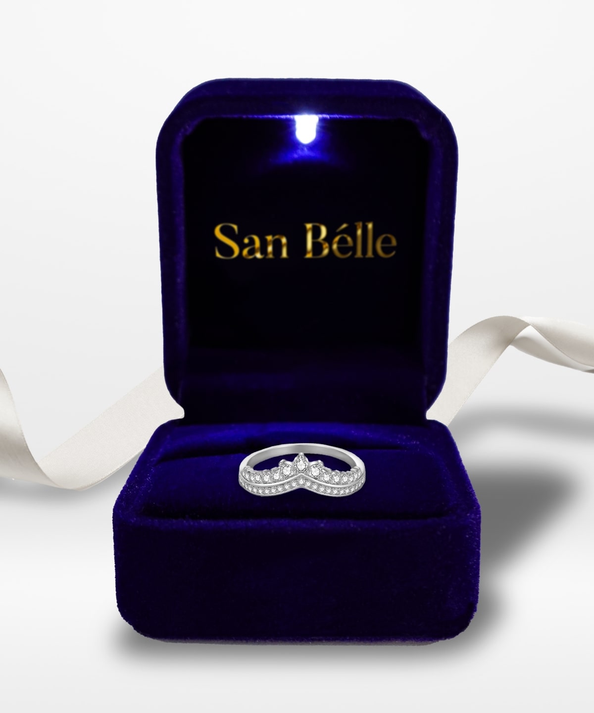 Moissanit Ring Mira (Kronenring)- Gold