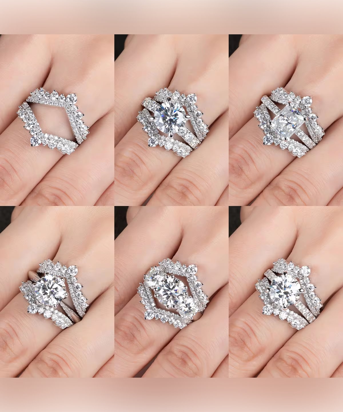 Moissanit Ring Mira (Kronenring)- Gold