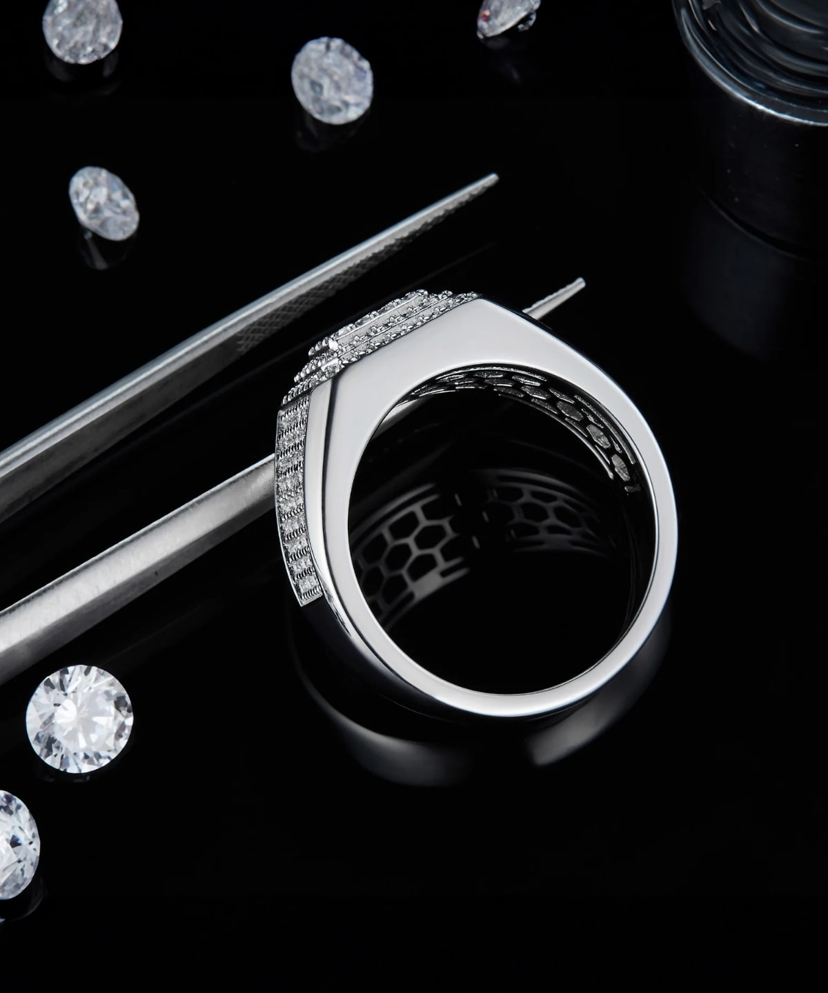 Moissanit Männer Ring Devour - Gold